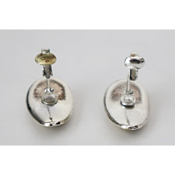 Vintage Earrings Clip On Coro Green   Lot A - Picture 2 of 5